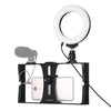 PULUZ 2 in 1 Vlogging Live Broadcast Smartphone Video Rig + 4.7 inch 12cm Ring LED Selfie Light Kits with Cold Shoe Tripod Head for iPhone, Galaxy, Huawei, Xiaomi, HTC, LG, Google, and Other Smartphones(Blue)