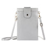 Litchi Texture Card Holder Mobile Phone Bag with Long Strap(Silver)