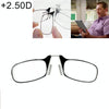 Ultra Thin High-definition Nose Resting Card Style Portable Presbyopic Hypermetropic Reading Glasses, +2.50D(Black)