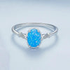 S925 Sterling Silver Ocean Blue Crown Opal Ring, Size: No. 8