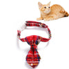 Christmas Red Plaid Snowflake Pet Bow Tie Collar, S (17-30cm)