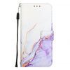 For Xiaomi Redmi K70 / K70 Pro PT003 Marble Pattern Flip Leather Phone Case(White Purple)