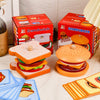 Children Simulation Wooden Pretend Play Puzzle Food Matching Toys, Style: Hamburger