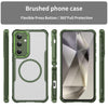 For Samsung Galaxy S24 5G Carbon Fiber Texture MagSafe Translucent Phone Case(Green)
