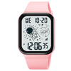 SKMEI 1863 Multifunctional Astronaut Student Digital Sports Square Watch(Pink White Machine)