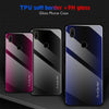 For Vivo V11 Texture Gradient Glass Protective Case(Blue)