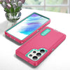 For Samsung Galaxy S25 Ultra 5G Rugged PC Hybrid Silicone Phone Case with Holder(Rose Red+Light Green)