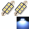 10 PCS 39mm DC12V / 2W / 7000K / 80LM 6LEDs SMD-5050 Car Reading Lamp(White Light)