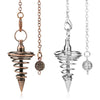 C57310 Metal Pendulum Spiral Cone Necklace Divination Spiral Cone Pendant(Silver)