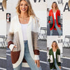 Women Casual Mid-Length Hooded Knit Cardigan Jacket, Size: XL(Orange Red)