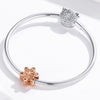 S925 Sterling Silver Winter Snowflakes Beads DIY Bracelet Necklace Accessories, Color:Rose Gold