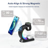 T17 3-in-1 RGB Atmosphere Light MagSafe Phone Watch Earphone Wireless Charger, Color: Black no Plug