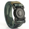 TUSHI 3.8cm Width Men Belts Army Style Quick Release Buckle Nylon Outdoor Man Casual Belt 125cm, Style: Overlock -Green Camouflage
