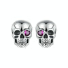 S925 Sterling Silver Oxidized Dark Style Skull Earrings Halloween Earrings(SCE1771)