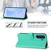For Samsung Galaxy A26 5G Skin Feel Solid Color Leather Phone Case with Lanyard(Green)