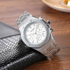CAGARNY 6835 Men Simple Quartz Steel Band Watch(Silver + White)