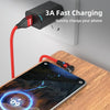 ENKAY 3 in 1 3A USB to Type-C / 8 Pin / Micro USB Magnetic 540 Degrees Rotating Fast Charging Cable, Length:1m(Red)