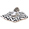 Large Green Striped Dog Tent Bed 50cm - Canvas & Plush