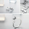 Flying Butterfly S925 Female Sterling Silver Zircon Ring