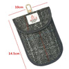 Tweed Double Layer RFID Shielded Key Bag With Keychain Anti-theft Anti-Loss Anti-Scanning Key Holder