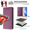 For Samsung Galaxy S20 Ultra RC01 Dual-Folded Magnetic Suction RFID Leather Phone Case(Violet)