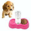 Pet Food & Water Bowl Set with Auto Dispenser (Magenta)