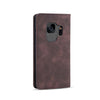 For Samsung Galaxy S9 Skin-feel Calfskin Texture Magnetic Dual-Fold Horizontal Flip Leather Case with Holder & Card Slots & Wallet(Coffee)