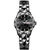 BINBOND B5552 Luminous Multifunctional Business Calendar Quartz Watch(Female-Black Steel-Black-White)