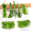 Resin Scraping Sheet Massage Facial Tendon Stick Beauty Salon Shave Board Acupuncture Pen, Color Classification: Emerald Green Meridian Comb
