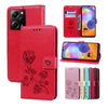 For Xiaomi Redmi Note 12 Pro Speed/Poco X5 Pro 5G Rose Embossed Flip PU Leather Phone Case(Red)