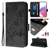 For Samsung Galaxy A26 Embossed Rose RFID Anti-theft Leather Phone Case(Black)