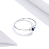 S925 Sterling Silver Simple Cross Women Zircon Ring, Size:6