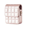 For Samsung Galaxy Z Flip6 BFB04 Plaid Crossbody Fold Phone Bag(Rose Gold)