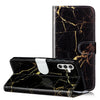 For Samsung Galaxy A56 5G Colored Drawing Marble Pattern Leather Phone Case(Black Gold Marble)