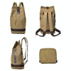 Casual Canvas Backpack Bucket Bag Computer Rucksack Travel Hiking Hand Bag, Size: Small Black
