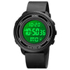 SKMEI 1736 Triplicate Round Dial Timing LED Digital Display Luminous Electronic Watch(Black and White)