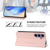 For Samsung Galaxy S24 / S25 5G RC01 Dual-Folded Magnetic Suction RFID Leather Phone Case(Pink)