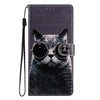For Samsung Galaxy A56 5G Colored Drawing Leather Phone Case(Sunglasses Cat)