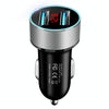 JMG-C016A 5V 3.1A Car Dual USB Charger with LED Display(Silver)