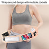 Large OUDU Outdoor Sports Portable Wrap-Around Waist Pack Unisex Cell Phone Bag(Black)