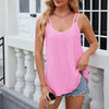 Women Tank Tops Summer Sleeveless Spaghetti Straps Camisole Top, Size: XL(Bright Pink)
