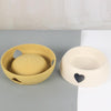 Small Grey Heart Plastic Pet Bowl for Cats & Small Dogs