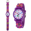 JNEW A335-21975 Children 3D Silicone Cartoon Butterfly Waterproof Quartz Watch(Purple)
