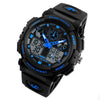 SKMEI 1270 Men Waterproof Dual Display Digital Watch Outdoor Sports Watch(Blue)