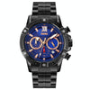 SKMEI 9235 Men Moonphase Stopwatch Stainless Steel Strap Quartz Watch(Black Blue)