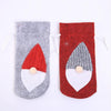 Christmas Machine Embroidered Faceless Old Man Wine Bottle Bags Table Decorations(Grey)