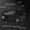Large OUDU Outdoor Sports Portable Wrap-Around Waist Pack Unisex Cell Phone Bag(Black)