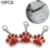 10 Red Enamel Paw Print Charms - Jewellery Making, Keychains