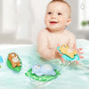 3 PCS Bathroom Playing Toys Baby Bathing Water Dolls On The Chain Swimming Bears And Lizards For Children(Light Blue Bear)