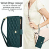 For Samsung Galaxy A56 5G YM016 Rhombic Zipper Card Wallet Leather Phone Case with Lanyard(Green)